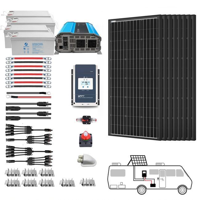 ACO Power 800 Watt Monocrystalline RV Solar Kit