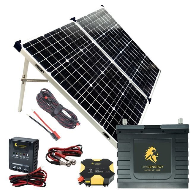 Lion Energy Beginner DIY Solar Power Kit Featuring the UT 1300 Lithium Battery