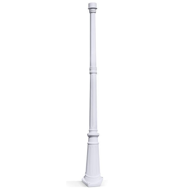 Outdoor Lamp Post - 6.5 Ft Cast Aluminum White Pole