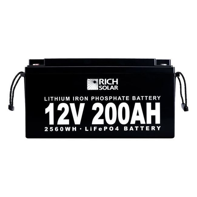 Rich Solar 12V 200Ah LiFePO4 Lithium Iron Phosphate Battery - 2560 Watt Hours