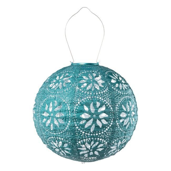 Stella Solar Lantern Boho Globe - Metallic Emerald