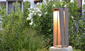 Les Jardins Tall Skaal Outdoor Solar Lantern - Weathered Teak