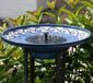 Mosaic Solar Birdbath with Metal Stand