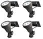 High Output Solar Spot Light - 4 Piece LED Solar Spotlight Landscape Lighting Kit with Stakes