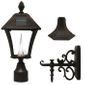 Baytown Solar Lamp Fixture With Pole, Post & Wall Mount Kit - Black Finish