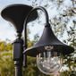 Everest Solar Lamp with GS Solar LED Light Bulb in Black - Fits Existing 3 Post