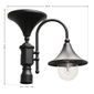 Everest Solar Lamp with GS Solar LED Light Bulb in Black - Fits Existing 3 Post