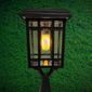 Gama Sonic Flicker Flame Prairie Bulb Solar Lamp Post Light in Black