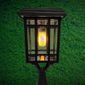 Flicker Flame Prairie Bulb Solar Lamp Post Light in Black