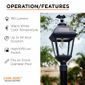 Imperial Solar Lamp Post with GS Solar Light Bulb with Eagle & Acorn Finials - 7 Foot