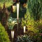 Les Jardins Lanai Solar Torch in Weathered Teak - 24 Inch
