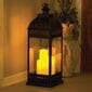 Smart Design San Nicola Triple LED Candle Lantern - 28-Inch Antique Bronze Outdoor/Indoor Lantern With Timer