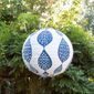 Soji Stella Tyvek Print and Punch - Indigo Leaf Globe 12 Solar Lantern