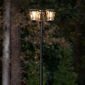 Victorian Triple Solar Lamp Post with Warm White GS Solar Light Bulb