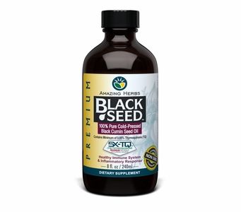 Amazing Herbs (100% Pure) Cold-Pressed Black Cumin Seed Oil 5g/5ml (NON-GMO) 8 oz bottle