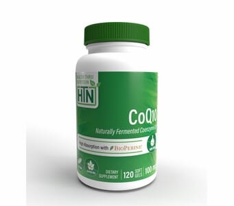 CoQ10 100mg (120 Softgels) Ubiquinone w/BioPerine (Non-GMO) (Soy-Free)