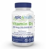 Epic4Health - Vitamin D3 250mcg (10,000 IU) (360 Softgels)