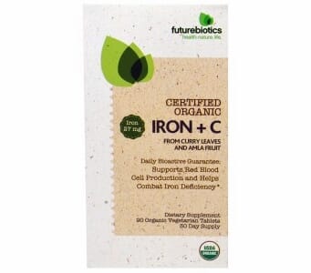 Futurebiotics Iron plus C - 90 Organic Vegecapsules
