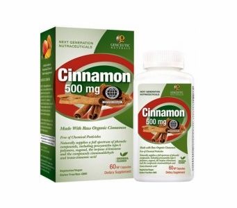 Genceutic Naturals Cinnamon 500mg (Made from Organic Cinnamon) 60 count