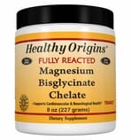 Healthy Origins Fully Reacted Magnesium Bisglycinate Chelate (TRAACS), 200mg - 8oz (Soy-Free & NON-GMO)