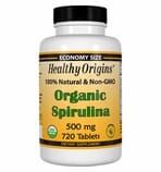 Healthy Origins Organic Spirulina 500mg (720 Tablets)