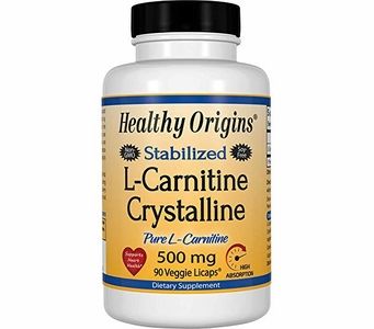 Healthy Origins Stabilized L-Carnitine Crystalline 500mg 90 Veggie Licaps® (Soy-Free, Gluten Free & NON-GMO)
