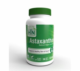 Natural Astaxanthin (as AstaZine®) 12mg (Non-GMO, Soy-Free & Gluten Free) 30 Softgels