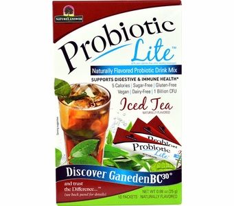 Nature's Answer Probiotic Lite Iced Tea - Supports Digestive and Immune Health - 10 Packets