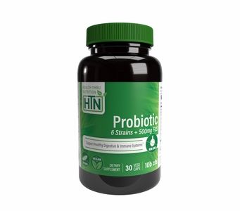 Probiotic with FOS - 10 billion cfu <br>30 Vege-Capsules (Gluten Free, Soy Free & NON-GMO)