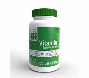 Vitamin C 500mg (360 Vegecaps) Advanced Absorption PureWay-C®  (NON-GMO) (Gluten Free)