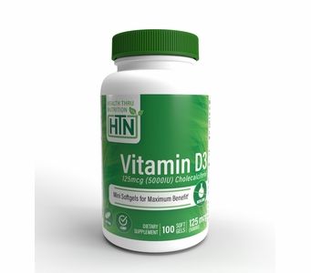 Vitamin D3 125mcg / 5,000 IU (100 Softgels) (Soy-Free) (NON-GMO)