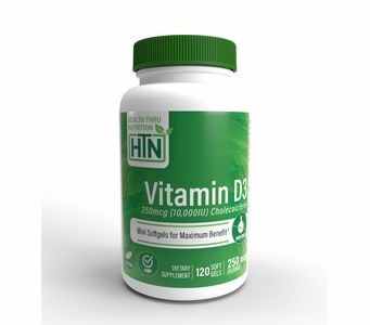 Vitamin D3 250mcg / 10,000 IU (120 Softgels) (Soy-Free) (NON-GMO)