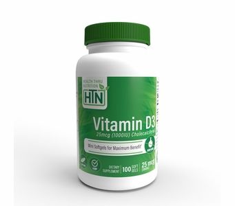 Vitamin D3 25mcg / 1,000 IU (100 Softgels) (Soy-Free) (NON-GMO)
