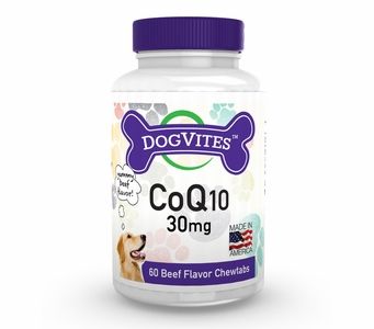 DogVites 30mg Chewable CoQ10 For Dogs (60 Beef Flavor Chewtabs)
