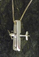 Silver Biplane Pendant with Necklace Silver Biplane Pendant with Necklace