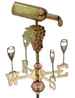 Wine Bottle Weathervane, Garden Size Wine Bottle Weathervane, Garden Size