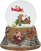 Large Flying Santa Musical Snow Globe | Watch Video Large Flying Santa Musical Snow Globe | Watch Video