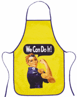 Rosie The Riveter Apron with Set of 2 Hot Pads