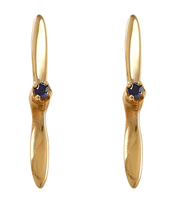 14K Gold Propeller Earrings with Sapphires 14K Gold Propeller Earrings with Sapphires
