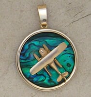 Gold Cessna Style Float Plane Pendant Sea Opal Jewelry Gold Cessna Style Float Plane Pendant Sea Opal Jewelry