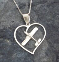 Silver Piper Style Heart Pendant with Necklace Silver Piper Style Heart Pendant with Necklace
