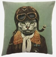 Aviator Cat Throw Pillow Cover Aviator Cat Throw Pillow Cover