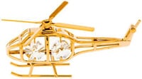 Gold Plated Helicopter Ornament with Crystals Gold Plated Helicopter Ornament with Crystals