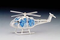 Silver Plated Helicopter Ornament with Crystals Silver Plated Helicopter Ornament with Crystals