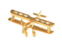 14K Gold Diamond Airplane Pendant Jewelry 