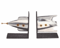 Metal Rocket Bookends Metal Rocket Bookends