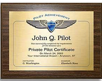 Pilot Achievement Plaque