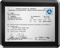 Classic FAA License Plaque Classic FAA License Plaque