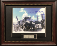 B-29 Photo Signed by Tibbits & Van Kirk with Skin Relic B-29 Photo Signed by Tibbits & Van Kirk with Skin Relic