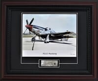 P-51 Mustang Skin Relic with Photo P-51 Mustang Skin Relic with Photo